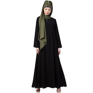 Black Casual abaya in Nida matte fabric